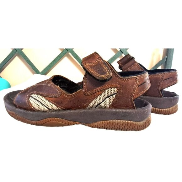 Sperry Top Sider Men's 7M Brown Leather Sandals Hook & Loop Closure - Picture 2 of 10